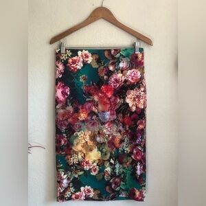 ECI New York vibrant floral pencil skirt